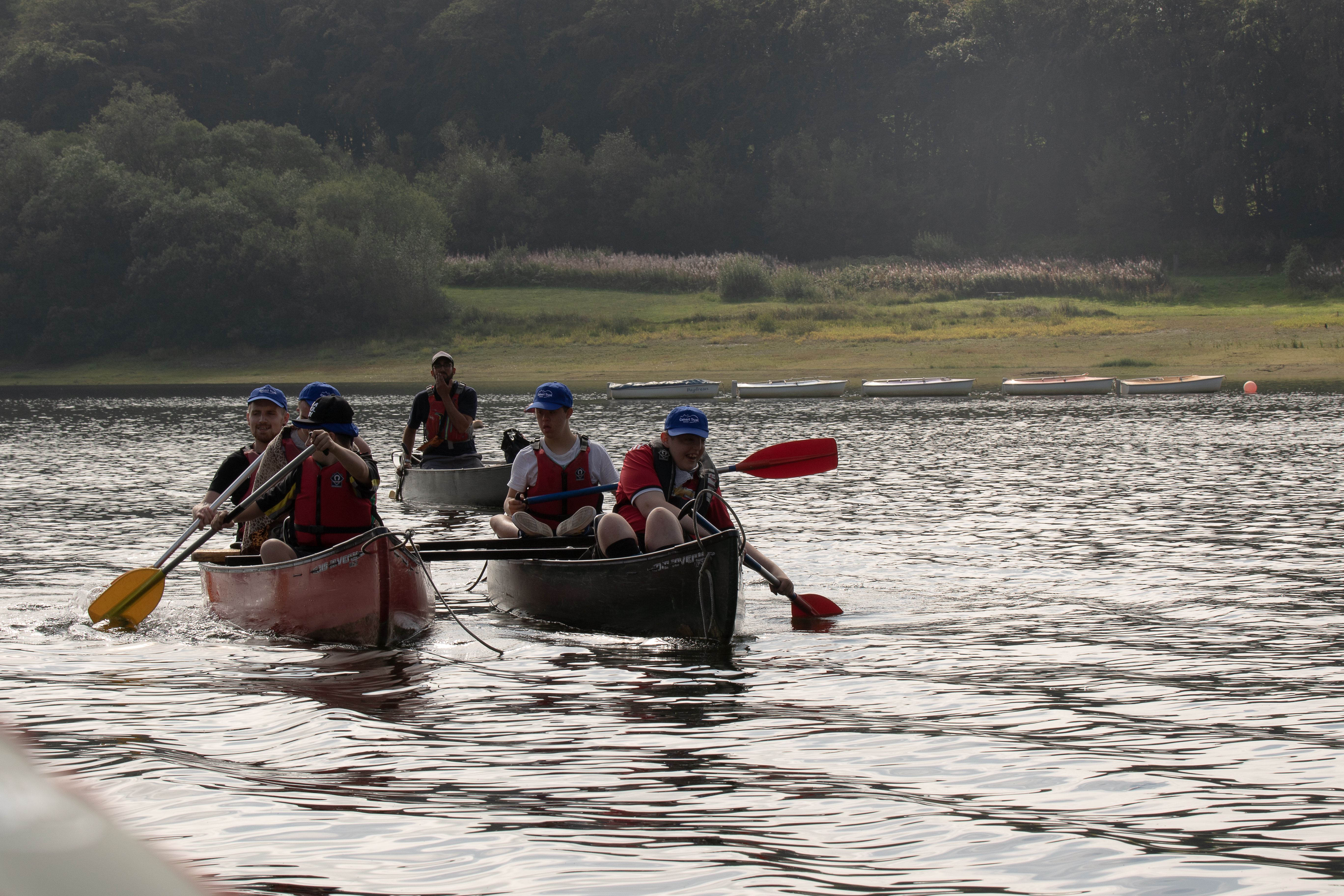 Calvert Trust Exmoor guests canoeing on a lake