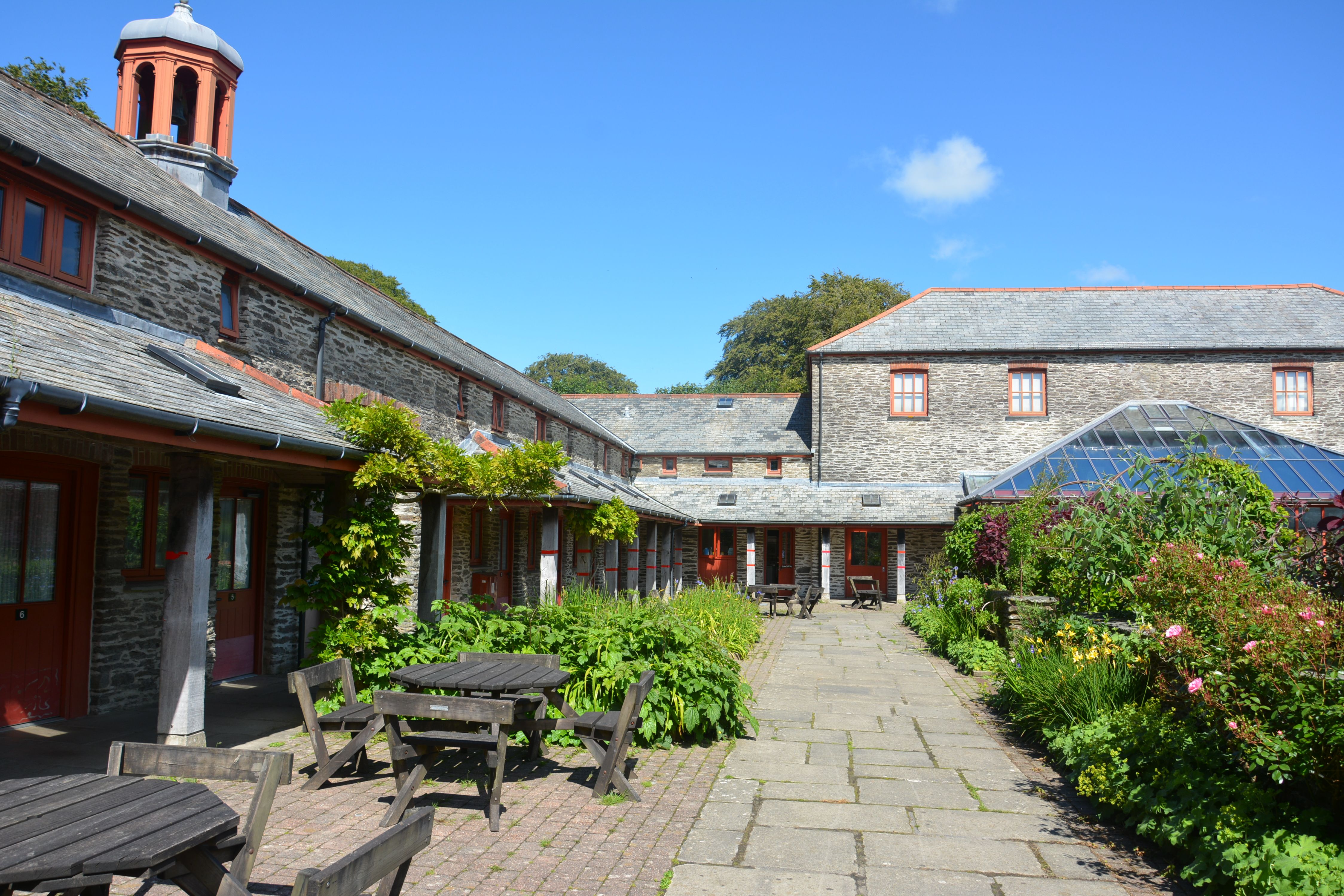 A view of the courtyard at Calvert Trust Exmoor