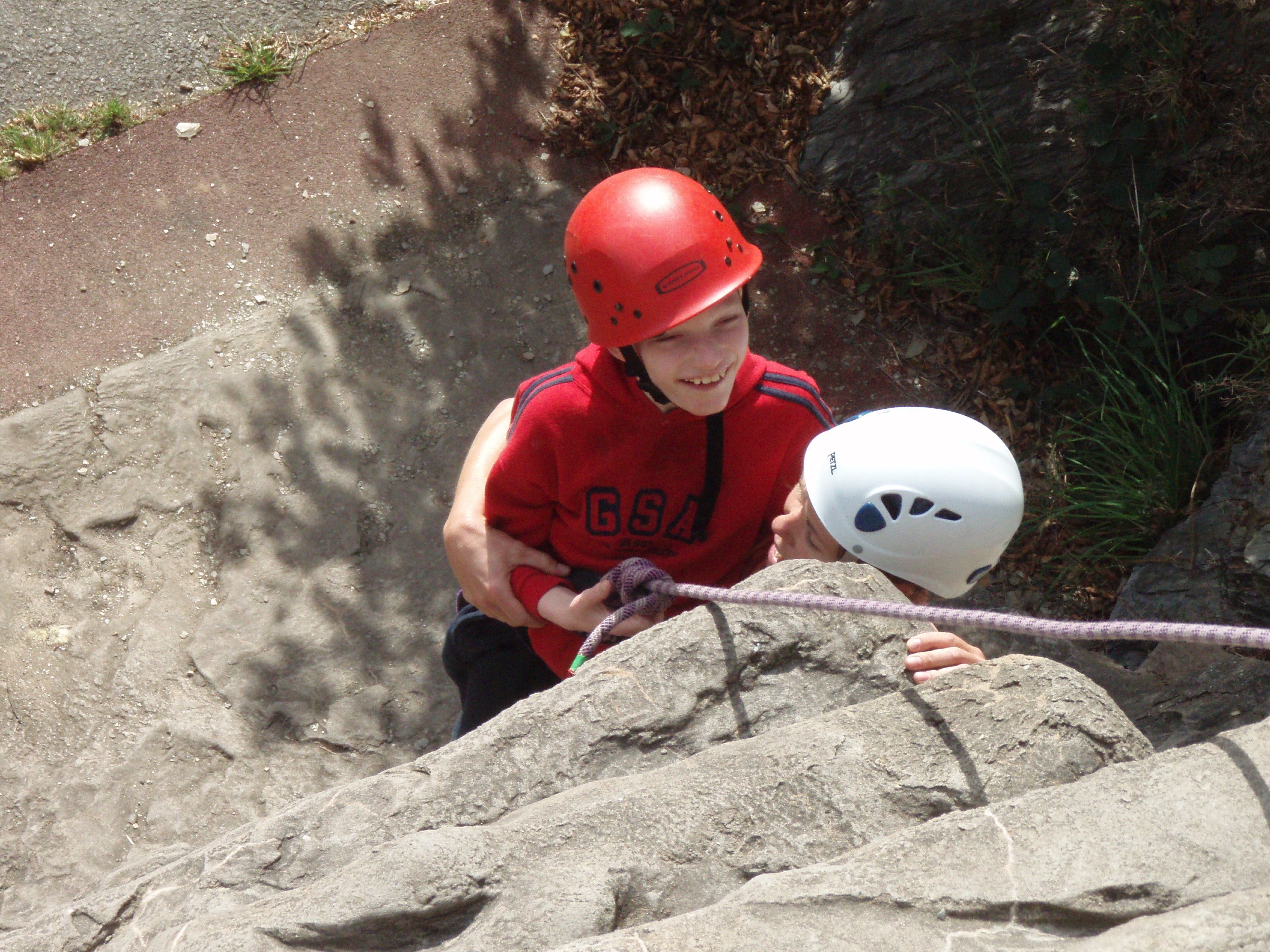A young Calvert Exmoor guest participating in abseiling